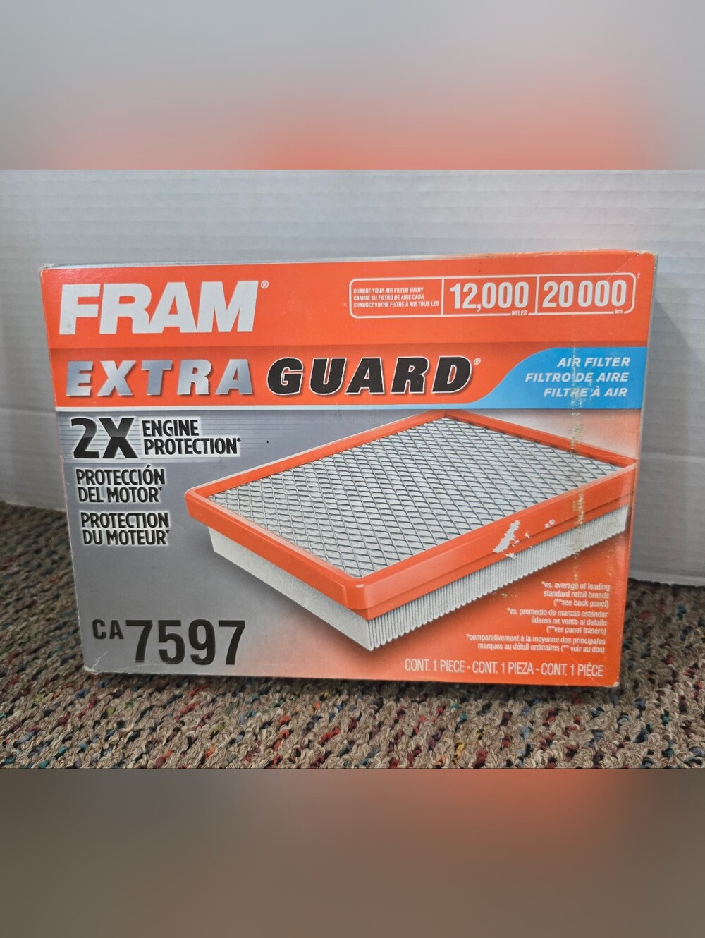 Fram Extra Guard  2X Engine Protection CA 7597 Air Filter NEW 1 Piece